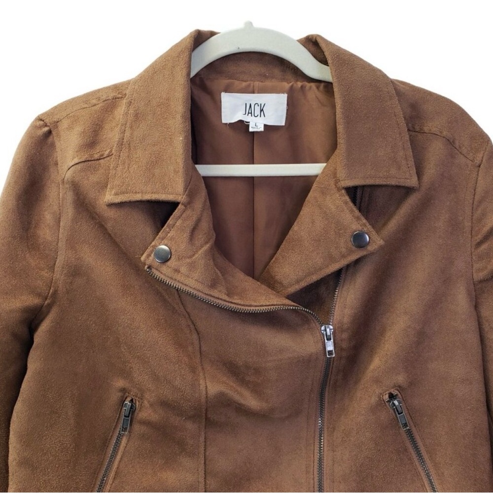 JACK by BB Dakota Faux Suede Moto Jacket Size Large - Picture 4 of 5